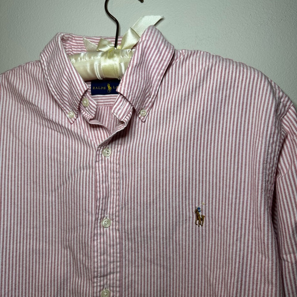 Ralph Lauren Pink Striped Button Down Shirt - Picture 3 of 6